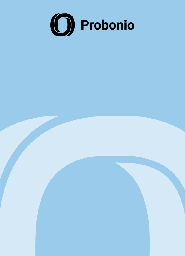 Grafischer Hintergrund in Hellblau mit stilisierten Bogenelementen und Probonio-Logo.