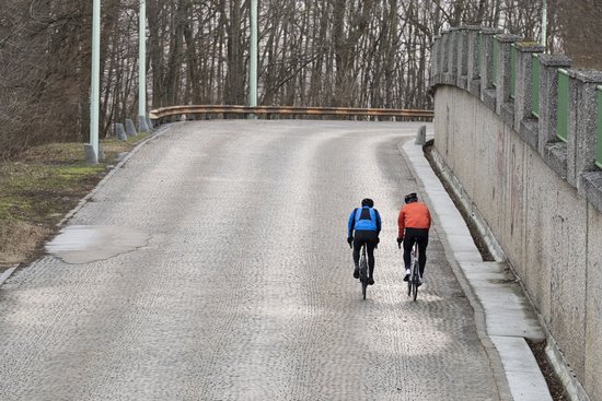 Rennradfahrer bei privater Ausfahrt auf der Wiener Höhenstraße