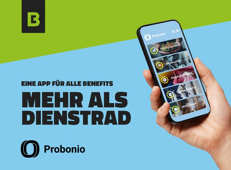 Hand hält iPhone mit geöffneter Probonio App