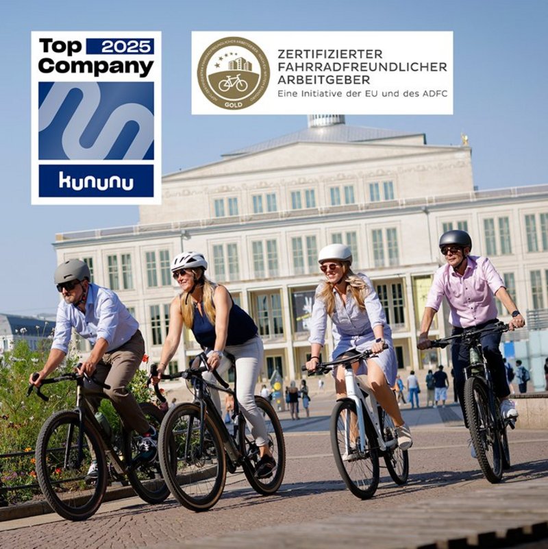 4 DienstradfahrerInnen in Leipzig, Kununu und FFA Siegel